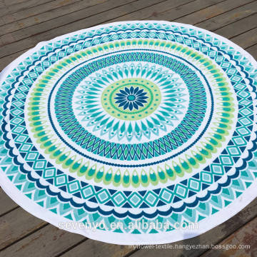 2017 cheap mandala design with tassels sublimation print Round Beach Towel RBT-057